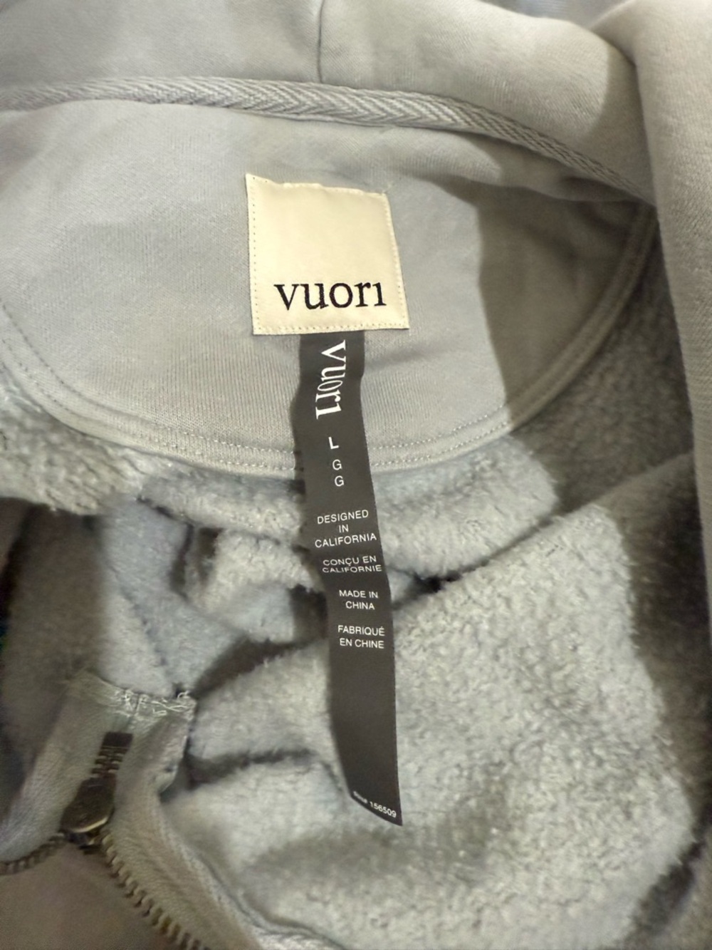 Vuori Light Gray Half-Zip Hoodie Sweater - Picture 2 of 7